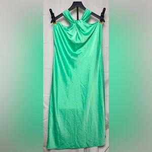 A New Day Green Satin Maxi Dress
